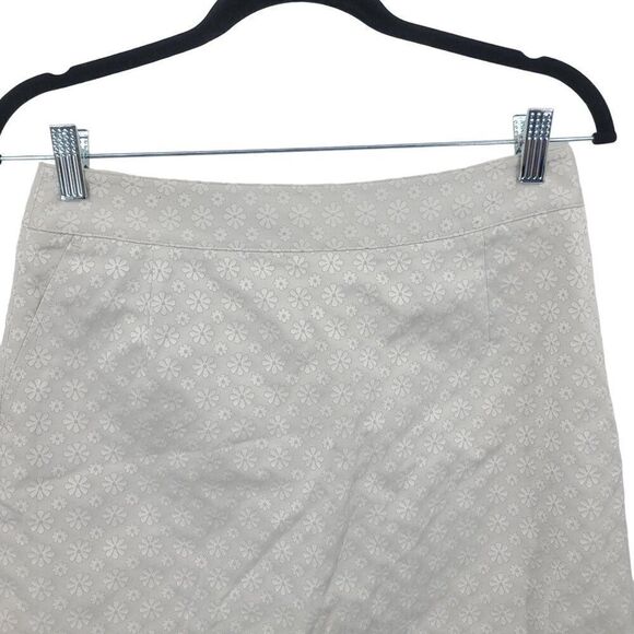 Bugatchi Skirt Skort 4 Silver White Floral Stretch Pockets Athletic Short Lined - Picture 4 of 12